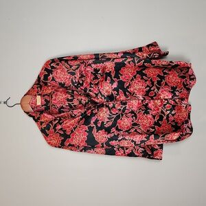 Vintage Victoria's Secret‎ Gold Label Red and Black Floral Nightshirt Med…